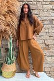 Annie Cushion Cotton Laurie Blouse Hazelnut